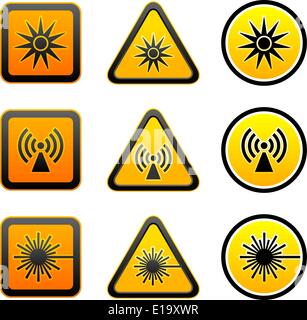 Set simboli di avvertimento di pericolo Illustrazione Vettoriale