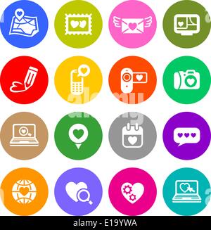 Impostare il giorno di san valentino pulsanti, amore su Internet segni Illustrazione Vettoriale