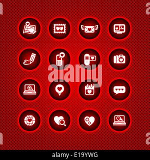 Impostare il giorno di san valentino icone, amore su Internet segni, 10eps Illustrazione Vettoriale