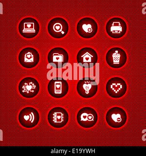 Impostare il giorno di san valentino icone, amore su Internet simboli, 10eps Illustrazione Vettoriale