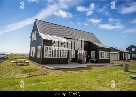 Kjarvalstrod Guest house, Hellnar, Snaefellsnes Peninsula, Islanda Foto Stock