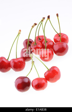 Ciliegie dolci isolato su uno sfondo bianco Foto Stock