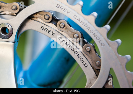 Campagnolo in alluminio anodizzato ingranaggi di bicicletta Foto Stock