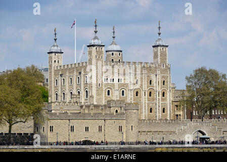 La Torre Bianca, il museo, la Torre di Londra, il Sito Patrimonio Mondiale dell'UNESCO, London, England, Regno Unito Foto Stock