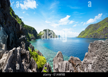 Tapiutan stretto in Palawan, El Nido, Filippine. Foto Stock