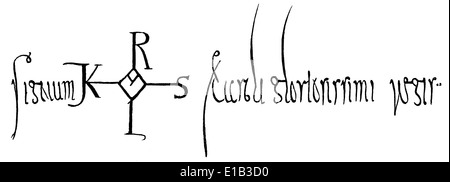 Monogramma di Carlo Magno, Karoli gloriosissimi regis Carlo Magno, Carlo il Grande o Carolus Magnus, 747-814 Foto Stock
