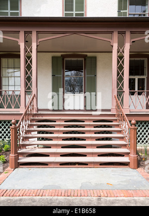 I passaggi di ingresso per l'estate home o cottage del presidente Abraham Lincoln a Washington DC Foto Stock