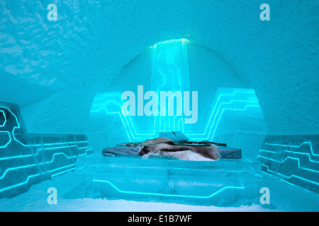 Art Suite nel XX edizione IceHotel in Jukkasjarvi vicino a Kiruna Svezia Foto Stock