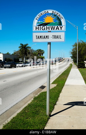 Florida Scenic Highway sign Tamiami per voli Trail a Bradenton Florida FL NEGLI STATI UNITI. 41 Foto Stock