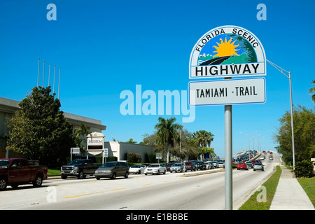 Florida Scenic Highway sign Tamiami per voli Trail a Bradenton Florida FL NEGLI STATI UNITI. 41 Foto Stock