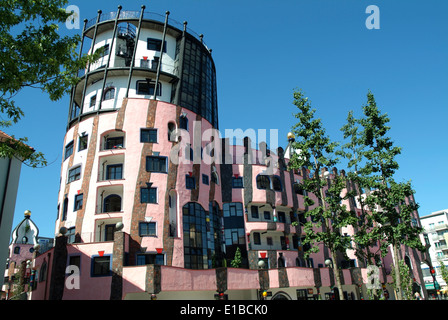 Cittadella verde a Magdeburg dall architetto Friedensreich Hundertwasser Foto Stock