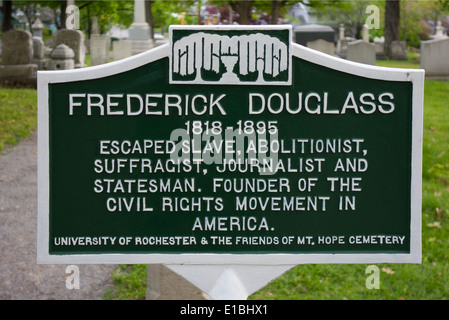 Frederick Douglass grave in Mount Hope cemetery Rochester NY Foto Stock