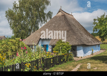 Il Pfarrwitwenhaus Zicker lordo è elencata una casa residenziale dal 1719, Ruegen Isola, Meclemburgo-Pomerania Occidentale, Germania Foto Stock