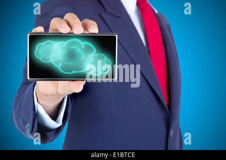 La tecnologia di cloud computing concetto intelligente di connessione di rete del telefono Foto Stock