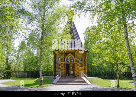 Russisch-orthodoxe Auferstehungskapelle (1995), KZ-Gedenkstätte Dachau, in der Nähe von München Foto Stock