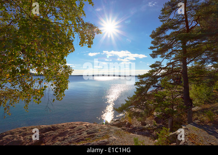 Guardando ad ovest da Holiday Club Airisto, Parainen Finlandia Foto Stock