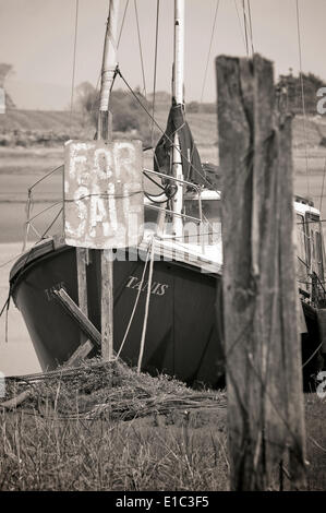 Piccole imbarcazioni su Skippool Creek,Fiume Wyre, Foto Stock