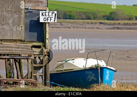 Piccole imbarcazioni su Skippool Creek,Fiume Wyre, Foto Stock