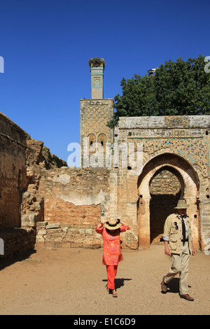 Chellah è una necropoli e complesso di antico romano e le rovine medievali nella periferia di Rabat, Marocco. Foto Stock