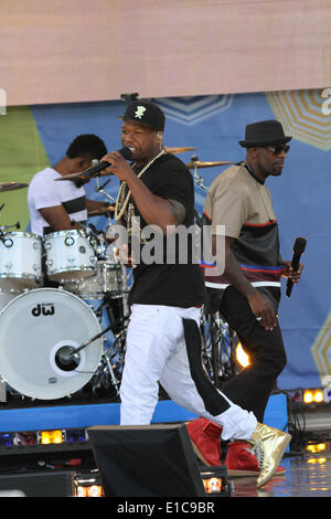 New York, New York, Stati Uniti d'America. Il 30 maggio 2014. Curtis '' cinquanta cent'' Jackson esegue per ABC Good Morning America una serie di concerti in Central Park di New York. Joe e 50 Esecuzione di credito: Bruce Cotler/Globe foto/ZUMAPRESS.com/Alamy Live News Foto Stock