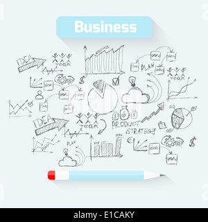 Schizzo background aziendale Foto Stock