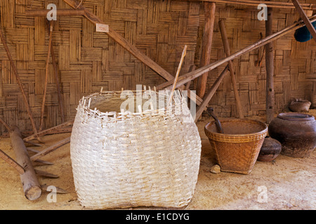 Nicobaresi casa nel Museo Antropologico,Port Blair,Isole Andaman,l'India,Asia Foto Stock