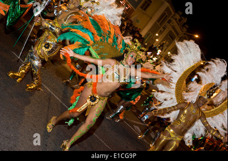 Il carnevale di Mindelo 2014, Sao Vicente isola, arcipelago di Cabo Verde, Africa occidentale. Foto Stock