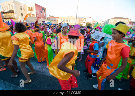 Il carnevale di Mindelo 2014, Sao Vicente isola, arcipelago di Cabo Verde, Africa occidentale. Foto Stock