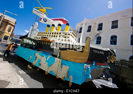 Il carnevale di Mindelo 2014, Sao Vicente isola, arcipelago di Cabo Verde, Africa occidentale. Foto Stock