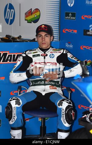 Il Mugello, Italia, 30 maggio, 2014. Maverick Vinales (Pons HP 40)durante le sessioni di prove libere sul circuito del Mugello Credito: Gaetano Piazzolla/Alamy Live News Foto Stock