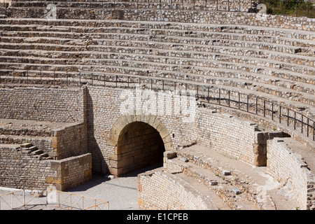 Vista l'anfiteatro romano di Tarragona, Spagna Foto Stock