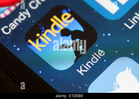 Applicazione Kindle icona sul telefono cellulare. Foto Stock