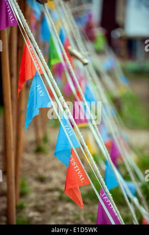 Hay on Wye, Powys, Wales, Regno Unito. Il 31 maggio 2014. Nella foto: Hay Festival banner Re: Festival di fieno, Hay on Wye, POWYS, GALLES Credito: D Legakis/Alamy Live News Foto Stock