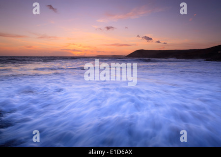 Manorbier Pembrokeshire nel Galles al tramonto Foto Stock