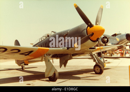 L'Hawker Sea Fury FB-11 era un caccia navale britannico, utilizzato principalmente dalla Royal Navy durante e dopo la seconda guerra mondiale. Le sue eccellenti prestazioni nelle operazioni di portaerei lo resero uno dei caccia a pistoni di maggior successo del suo tempo. Foto Stock