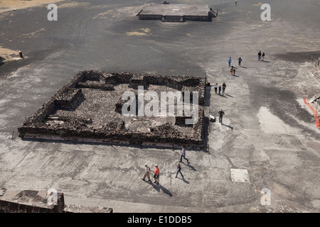 Vista aerea del Plaza della luna di Teotihuacan - San Juan Teotihuacán, Stato del Messico, Messico Foto Stock