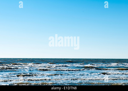 Surf e Sky in Galveston, Texas Foto Stock