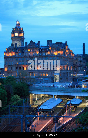 Regno Unito, Scozia, Edimburgo, Balmoral Hotel, stazione di Waverley, Foto Stock