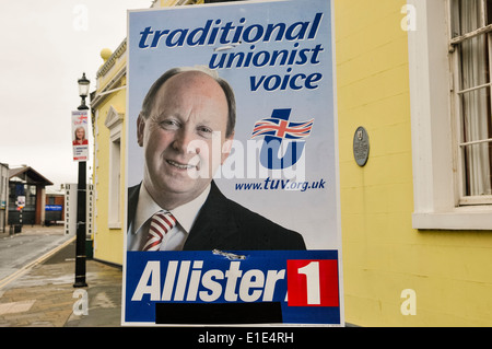 Cartellone elettorale per Jim Allister, Tradizionale voce unionista Foto Stock