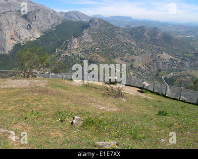 Una vista del Tajo de la Encantada nell'andaluso regione di montagna in Spagna Foto Stock