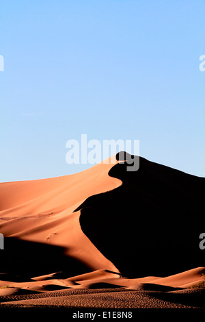 Erg Chebbi dune di sabbia nel deserto del Sahara vicino a Merzouga, Marocco Foto Stock