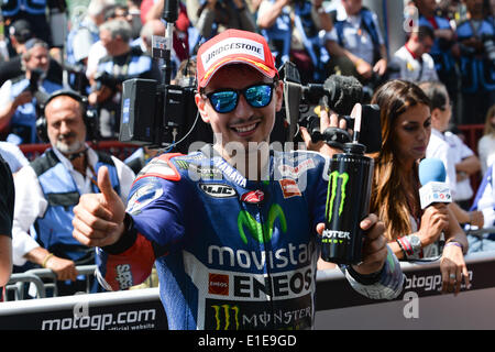 Mugello, Italia. Dal 01 Giugno, 2014. Jorge Lorenzo (Movistar Yamaha Team) il secondo posto in MotoGP di credito Italia: Gaetano Piazzolla/Alamy Live News Foto Stock