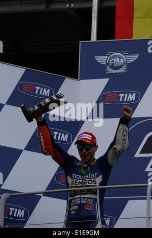 Mugello, Italia. Dal 01 Giugno, 2014. Jorge Lorenzo (Movistar Yamaha Team) il secondo posto in MotoGP di credito Italia: Gaetano Piazzolla/Alamy Live News Foto Stock