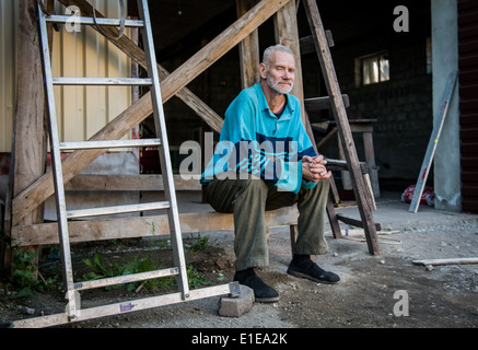Residente di Yenakiieve (città natale di ex presidente ucraino Viktor Fedorovych Yanukovych), Donetsk Oblast, Ucraina Foto Stock