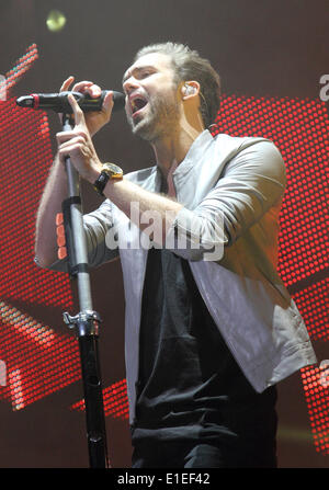 Liverpool, Regno Unito. 31 Maggio, 2014. Lawson eseguire al Girlguiding grande concerto presso la Liverpool Echo Arena il 31 maggio 2014 Foto di Keith Mayhew Credito: KEITH MAYHEW/Alamy Live News Foto Stock