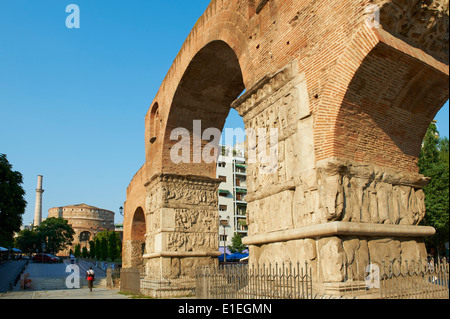 La Grecia e la Macedonia, Salonicco, imperatore romano Galerio arch e chiesa rotonda Foto Stock