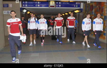 Czech National Soccer team è visto in Olomouc, Repubblica Ceca, Giugno 1, 2014 dove i giocatori potranno giocare una partita amichevole con l'Austria. (CTK foto/Ludek Perina) Foto Stock