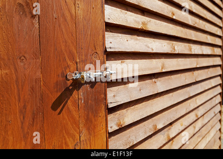 Tettoia in legno e bloccare Closeup Foto Stock