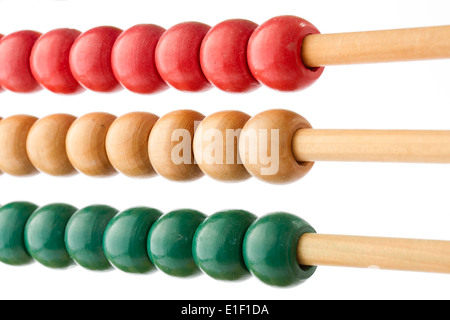 Abacus tradizionale con colorate perline di legno Foto Stock