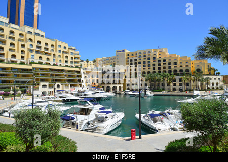 Marina di Portomaso, Paceville, St Julians (San Ġiljan), nord del quartiere portuale, Malta Majjistral Regione, Repubblica di Malta Foto Stock
